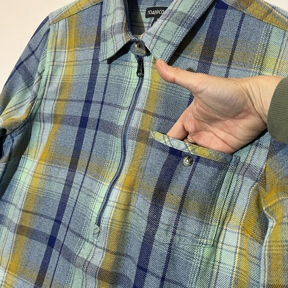 Toad & Co Women Bodie Plaid Flannel ShirtDress Long Sleeve Small Size Pockets - Picture 11 of 15